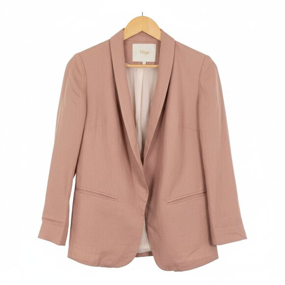 Maje Pink Women's Linen Suit Blazer Jacket 36 - Picture 1 of 10